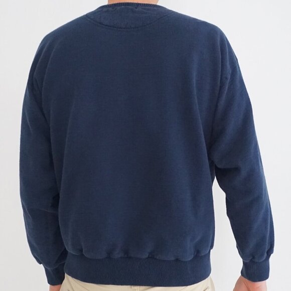 Vintage '90S Non-Fiction Navy 100% Cotton Crew Neck Sweater S - Picture 2 of 9